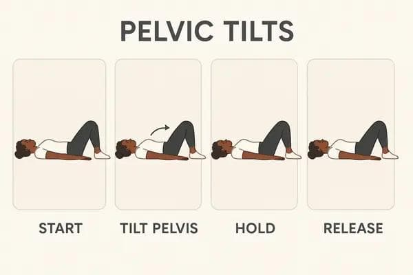 Minh họa bài tập Pelvic tilt