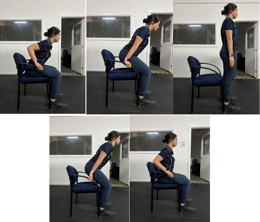 Giai đoạn II — Sit-to-stand có tay vịn